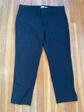 A New Day Black Ankle Pants Size 16 Slim Stretch Slit Hem Women